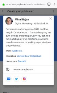 Google Virtual Visiting Card - How To Create Yours