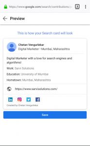 Google Virtual Visiting Card - How To Create Yours