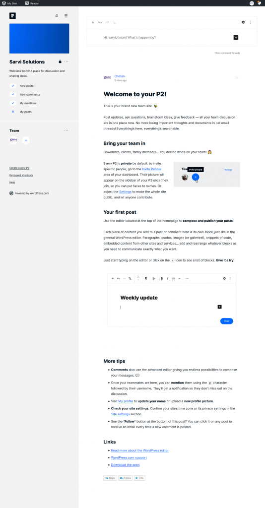 WordPress P2