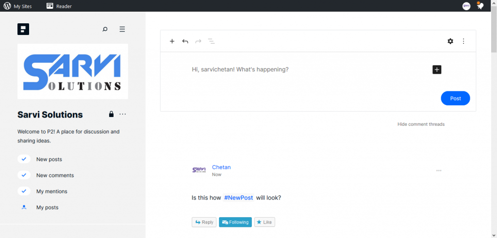 WordPress P2