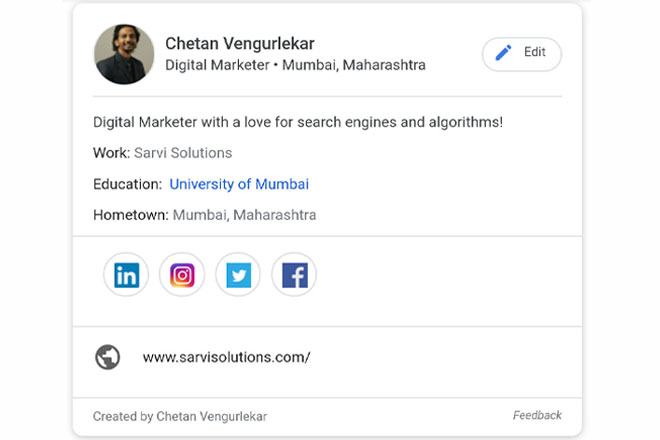 Google Virtual Visiting Card - How To Create Yours